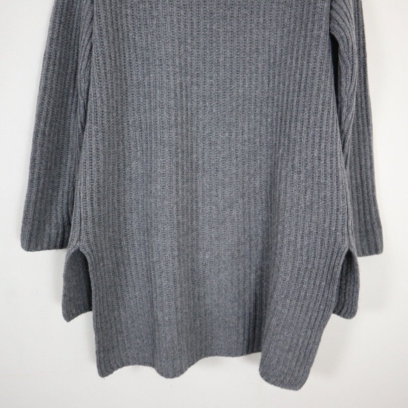 Christian Dior US 4 Cashmere Rib Knit Cowl High Low Tunic Sweater Gray - Picture 11 of 12